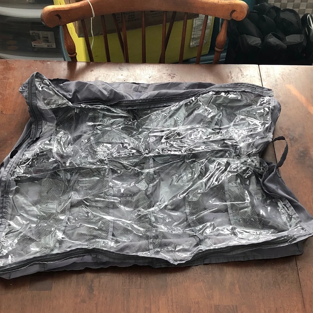 🥧 Gray with Mesh Shoe Holder with Clear Top